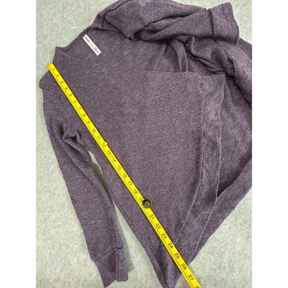 Gilligan & O’Malley Heathered Purple Cascading Open Front Cardigan Sweater XS/S - Picture 5 of 11